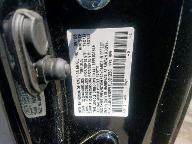 5J6YH18997L001350 - 2007 HONDA ELEMENT SC BLACK photo 10