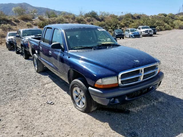 1D7HG38K24S640281 - 2004 DODGE DAKOTA QUA BLUE photo 1