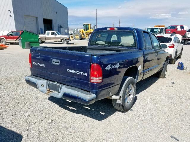 1D7HG38K24S640281 - 2004 DODGE DAKOTA QUA BLUE photo 4