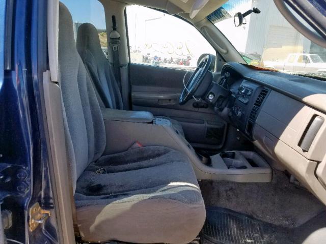 1D7HG38K24S640281 - 2004 DODGE DAKOTA QUA BLUE photo 5