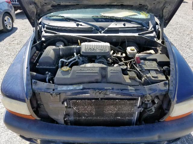 1D7HG38K24S640281 - 2004 DODGE DAKOTA QUA BLUE photo 7