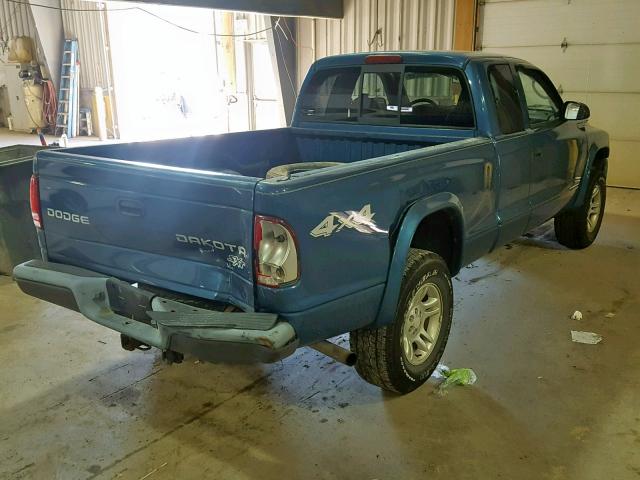 1D7HG12K64S622699 - 2004 DODGE DAKOTA SXT BLUE photo 4