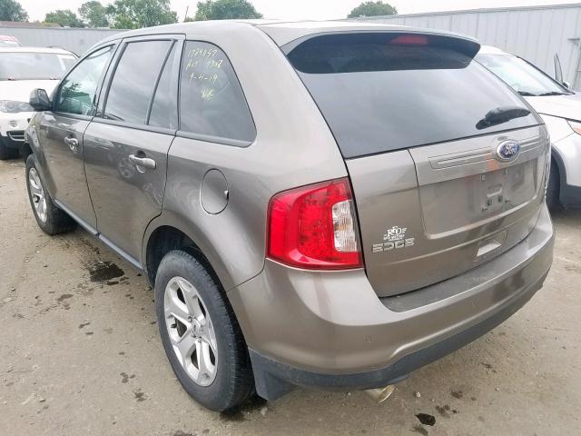 2FMDK4JC1CBA11843 - 2012 FORD EDGE SEL BROWN photo 3