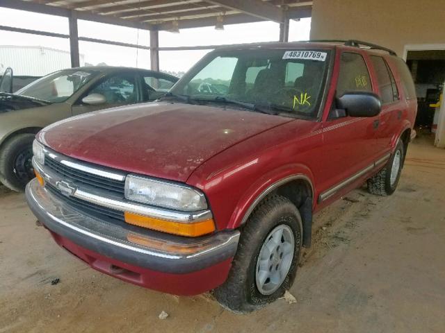 1GNDT13W4X2246926 - 1999 CHEVROLET BLAZER MAROON photo 2