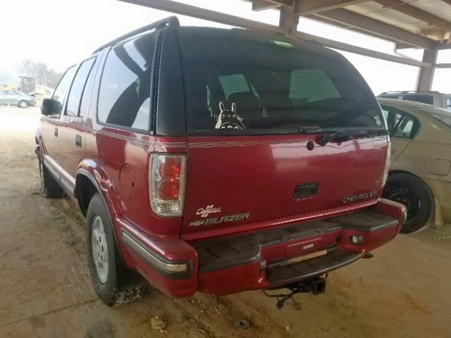 1GNDT13W4X2246926 - 1999 CHEVROLET BLAZER MAROON photo 3