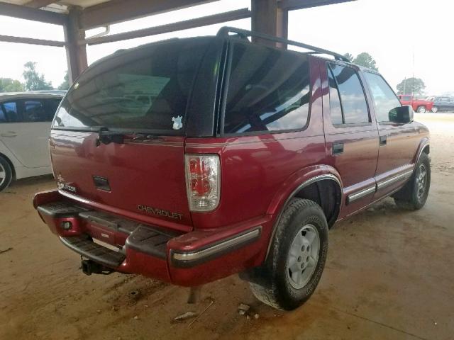 1GNDT13W4X2246926 - 1999 CHEVROLET BLAZER MAROON photo 4