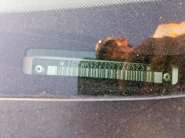 1G2WK52J12F286923 - 2002 PONTIAC GRAND PRIX WHITE photo 10