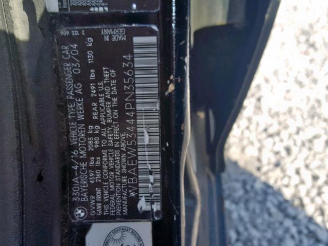 WBAEW53444PN35634 - 2004 BMW 330 XI BLACK photo 10