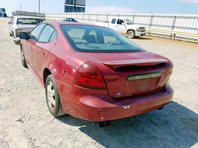 2G2WP522741318164 - 2004 PONTIAC GRAND PRIX BURGUNDY photo 3