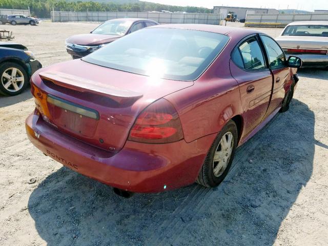 2G2WP522741318164 - 2004 PONTIAC GRAND PRIX BURGUNDY photo 4