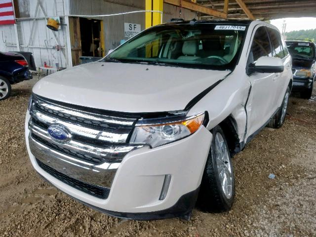 2FMDK3KC1EBB35557 - 2014 FORD EDGE LIMIT WHITE photo 2