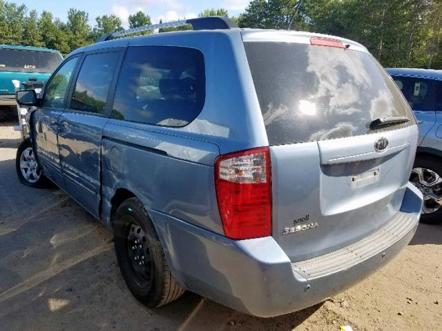 KNDMG4C35A6344481 - 2010 KIA SEDONA LX BLUE photo 3