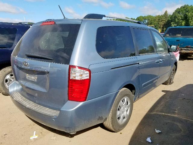 KNDMG4C35A6344481 - 2010 KIA SEDONA LX BLUE photo 4