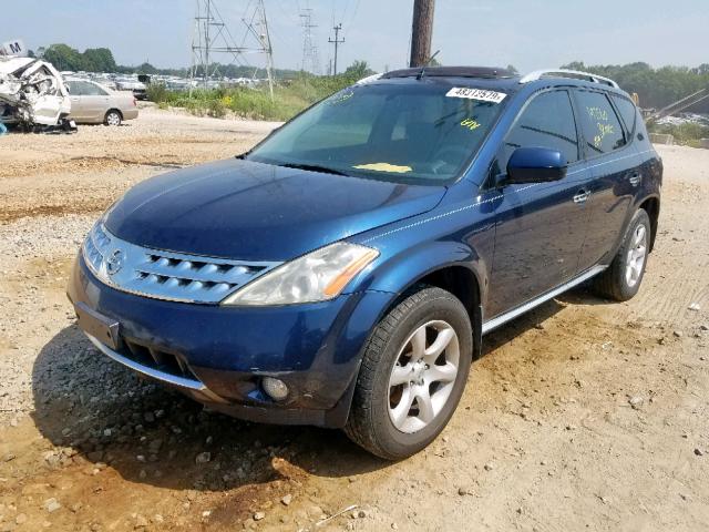 JN8AZ08W37W631095 - 2007 NISSAN MURANO SL BLUE photo 2