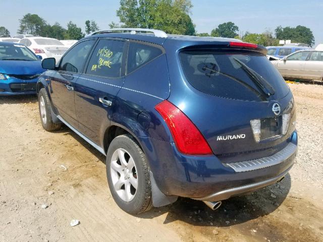 JN8AZ08W37W631095 - 2007 NISSAN MURANO SL BLUE photo 3