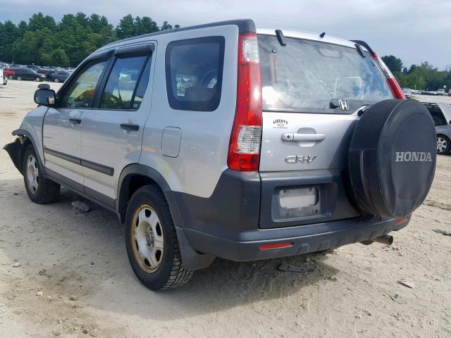 JHLRD78536C004316 - 2006 HONDA CR-V LX SILVER photo 3