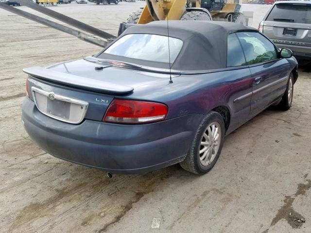 1C3EL55R92N317626 - 2002 CHRYSLER SEBRING LX BLUE photo 4