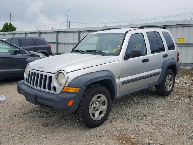 1J4GL48K57W670292 - 2007 JEEP LIBERTY SP SILVER photo 2