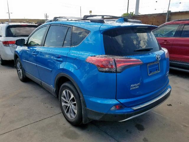 JTMRJREV9JD240560 - 2018 TOYOTA RAV4 HV LE BLUE photo 3