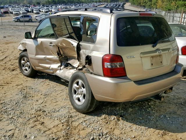 JTEDD21A540099229 - 2004 TOYOTA HIGHLANDER TAN photo 3