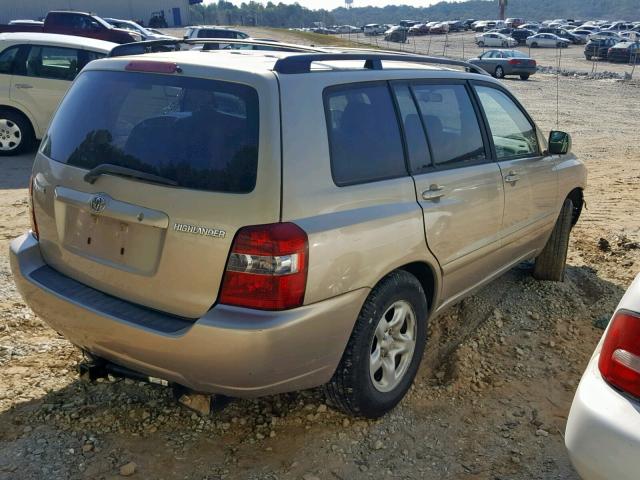 JTEDD21A540099229 - 2004 TOYOTA HIGHLANDER TAN photo 4