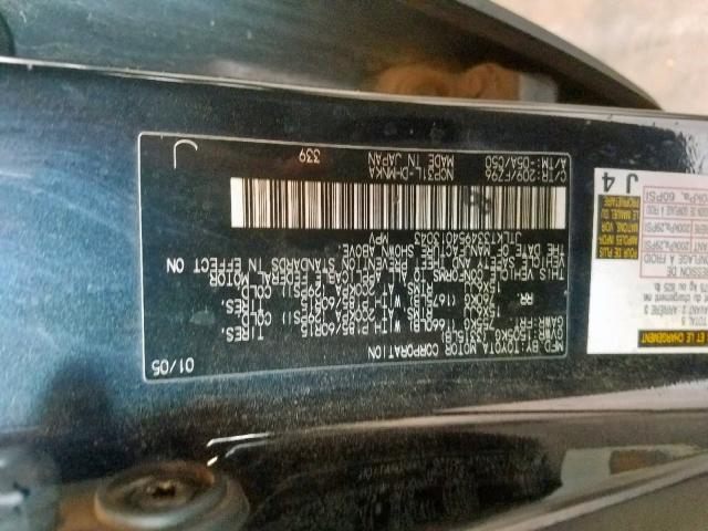 JTLKT334954013043 - 2005 TOYOTA SCION XB 黑色 照片 10