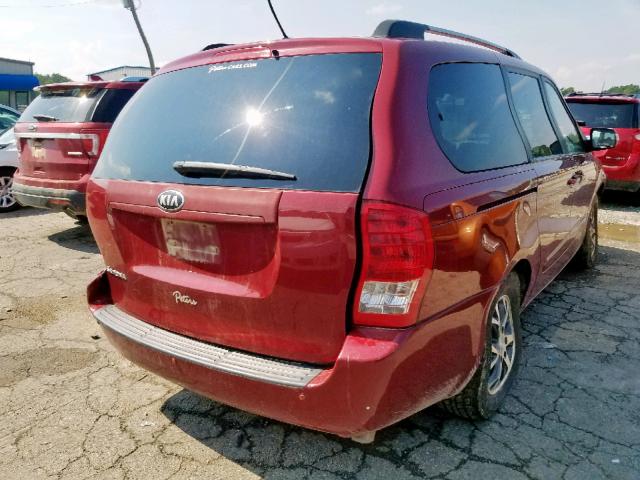 KNDMG4C71E6539082 - 2014 KIA SEDONA LX MAROON photo 4