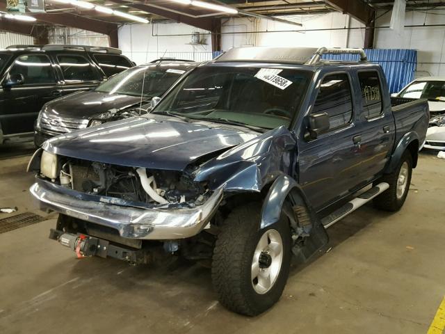 1N6ED27Y0YC412721 - 2000 NISSAN FRONTIER C BLUE photo 2