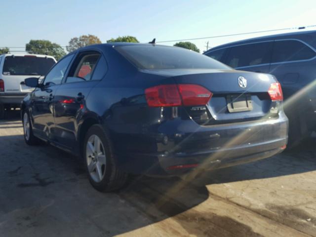 3VWLL7AJ1CM375964 - 2012 VOLKSWAGEN JETTA TDI BLUE photo 3