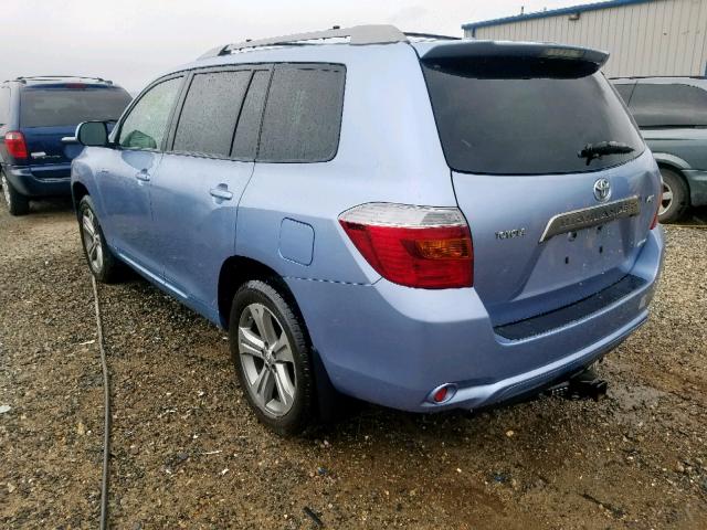 JTEES43A792151281 - 2009 TOYOTA HIGHLANDER BLUE photo 3