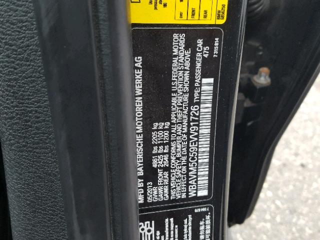 WBAVM5C59EVV91726 - 2014 BMW X1 XDRIVE3 Negro foto 10