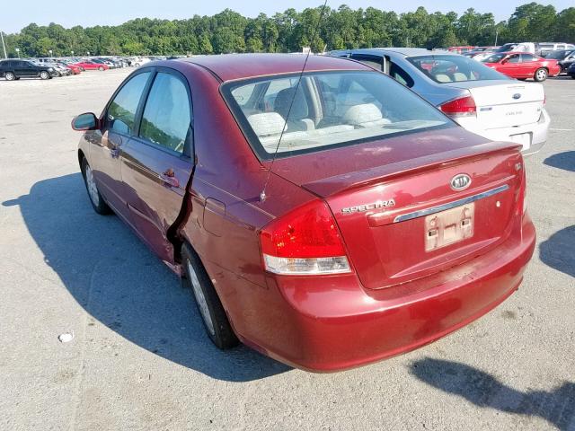 KNAFE121075380099 - 2007 KIA SPECTRA EX RED photo 3