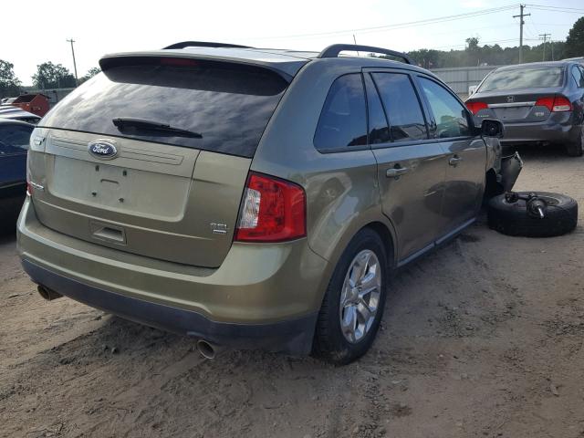 2FMDK4JC0DBA49033 - 2013 FORD EDGE SEL GREEN photo 4