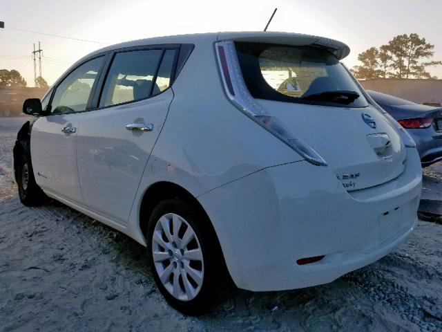 1N4AZ0CP7FC308542 - 2015 NISSAN LEAF S WHITE photo 3