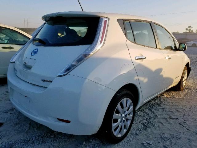 1N4AZ0CP7FC308542 - 2015 NISSAN LEAF S WHITE photo 4