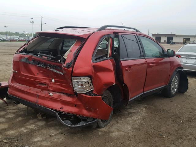 2FMDK3JC9ABA61042 - 2010 FORD EDGE SEL RED photo 4