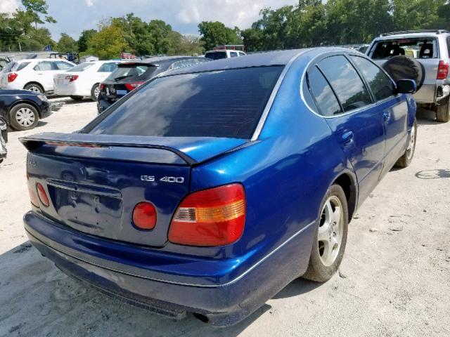 JT8BH68X1W0005107 - 1998 LEXUS GS 400 BLUE photo 4