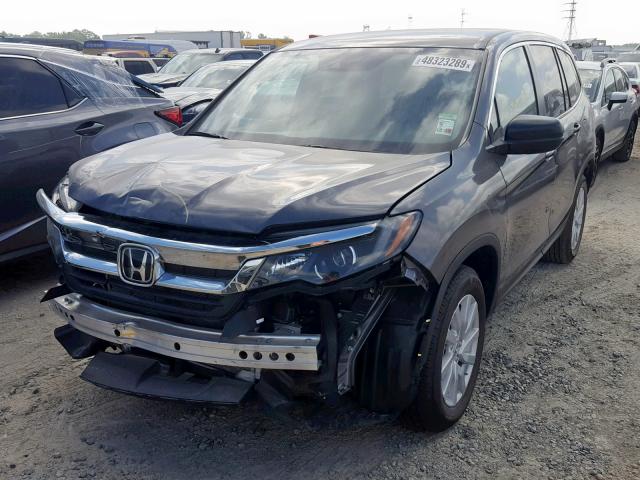 5FNYF5H1XKB001494 - 2019 HONDA PILOT LX GRAY photo 2