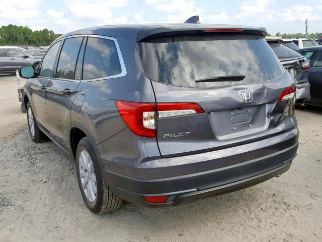 5FNYF5H1XKB001494 - 2019 HONDA PILOT LX GRAY photo 3