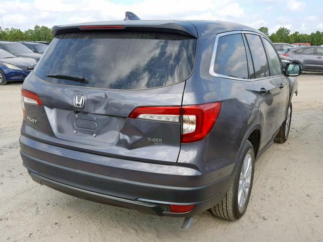 5FNYF5H1XKB001494 - 2019 HONDA PILOT LX GRAY photo 4