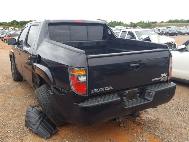 2HJYK16378H541070 - 2008 HONDA RIDGELINE BLACK photo 3