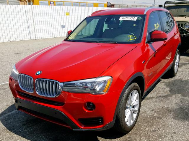 5UXWZ7C53H0V85750 - 2017 BMW X3 SDRIVE2 RED photo 2