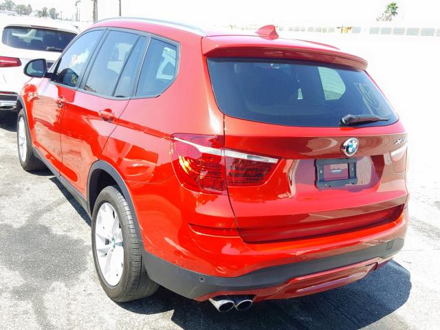 5UXWZ7C53H0V85750 - 2017 BMW X3 SDRIVE2 RED photo 3