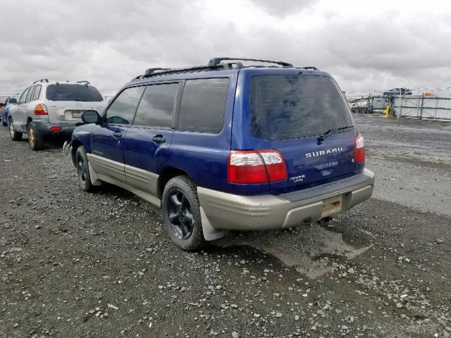 JF1SF65561H756648 - 2001 SUBARU FORESTER S BLUE photo 3