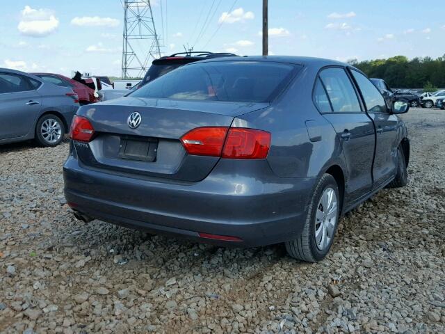 3VW2K7AJ8CM398723 - 2012 VOLKSWAGEN JETTA BASE GRAY photo 4