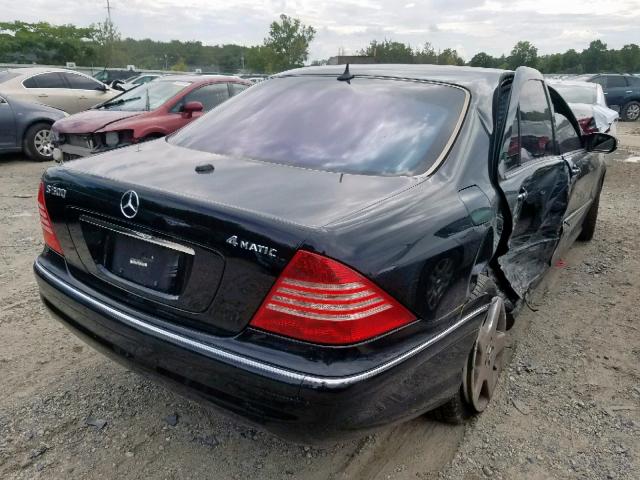 WDBNG84J14A408492 - 2004 MERCEDES-BENZ S 500 4MAT BLACK photo 4