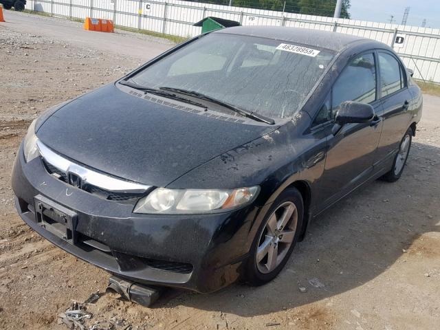 2HGFA16629H343220 - 2009 HONDA CIVIC LX-S შავი ფოტო 2
