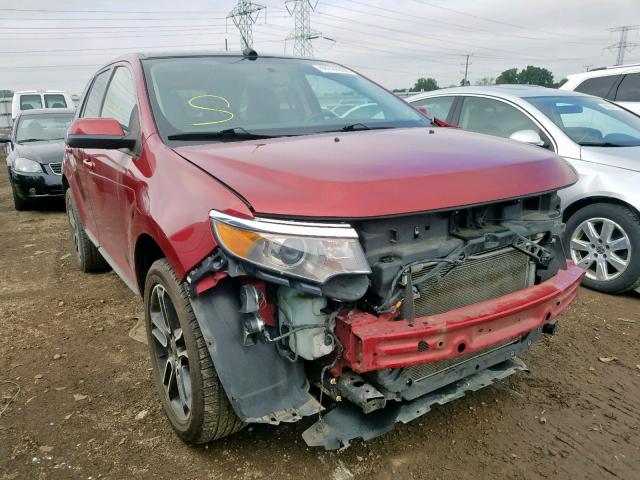 2FMDK3JC8DBA97213 - 2013 FORD EDGE SEL RED photo 1