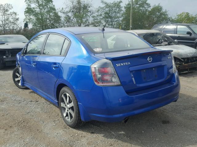 3N1AB6AP5BL727592 - 2011 NISSAN SENTRA 2.0 BLUE photo 3