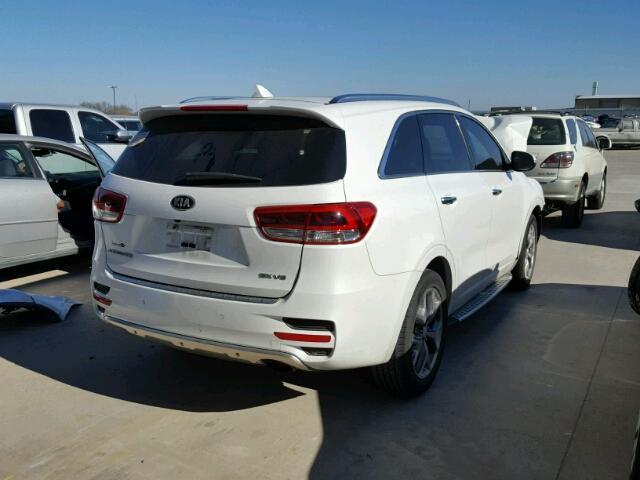 5XYPK4A54GG038359 - 2016 KIA SORENTO SX WHITE photo 4